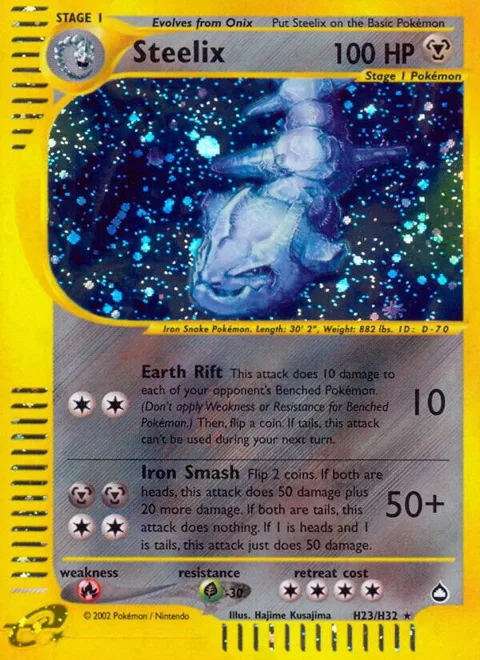 Steelix H23 #H23/H32 Holofoil Pokémon card from Aquapolis