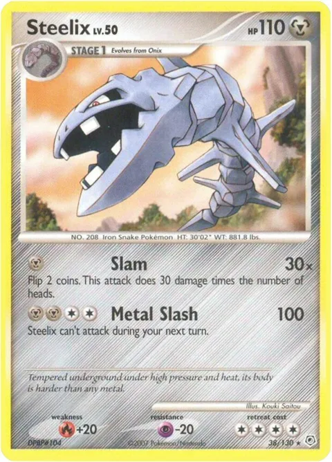 Steelix #38/130 Pokémon card from Diamond and Pearl
