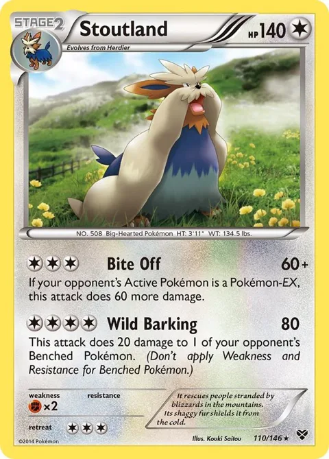 Stoutland #110/146 Pokémon card from XY Base Set
