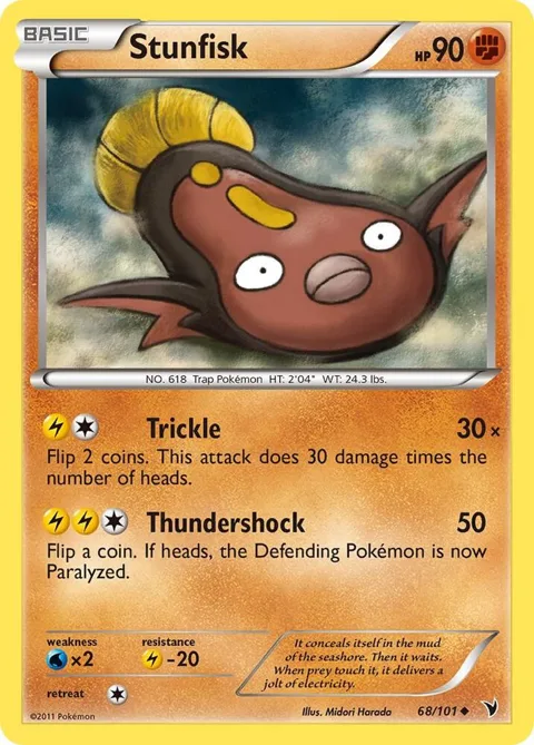 Stunfisk 68 #68/101 Reverse Holofoil Pokémon card from Noble Victories