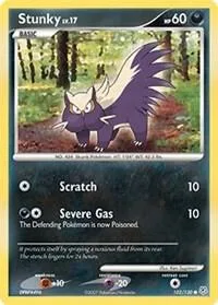 Stunky #102/130 Reverse Holofoil Pokémon card from Diamond and Pearl