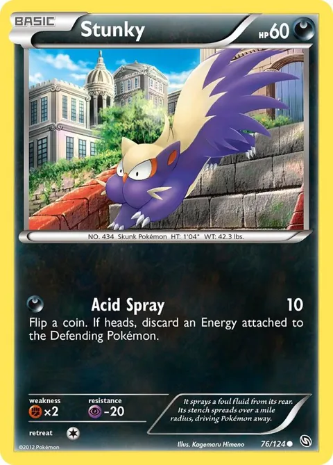 Stunky #76/124 Pokémon card from Dragons Exalted