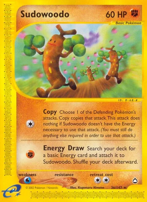 Sudowoodo #036/147 Pokémon card from Aquapolis