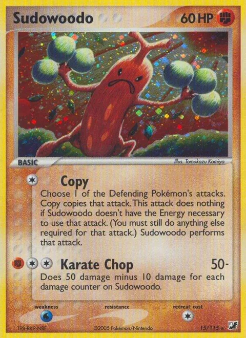 Sudowoodo #15/115 Reverse Holofoil Pokémon card from EX Unseen Forces