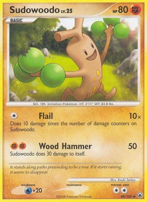 Sudowoodo #48/100 Reverse Holofoil Pokémon card from Majestic Dawn