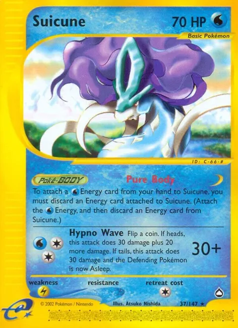 Suicune #037/147 Reverse Holofoil Pokémon card from Aquapolis