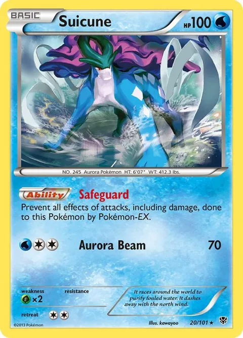 Suicune #20/101 Reverse Holofoil Pokémon card from Plasma Blast