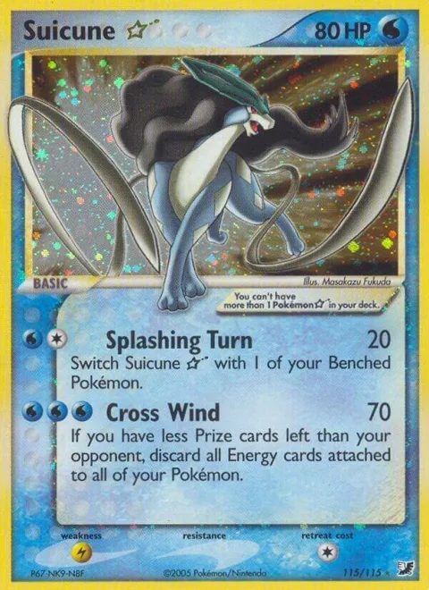 Suicune Star #115/115 Holofoil Pokémon card from EX Unseen Forces