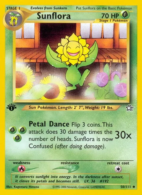 Sunflora #050/111 Unlimited Pokémon card from Neo Genesis