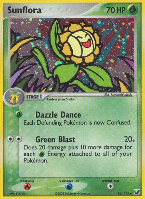 Sunflora #16/115 Reverse Holofoil Pokémon card from EX Unseen Forces