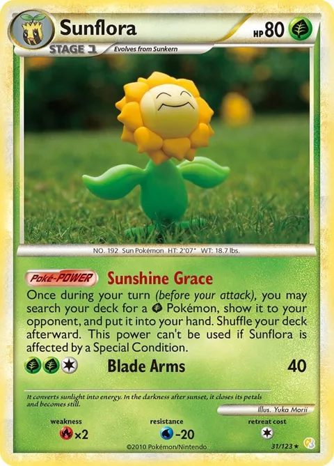 Sunflora #31/123 Reverse Holofoil Pokémon card from HeartGold SoulSilver