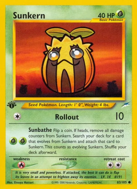 Sunkern #083/105 Unlimited Pokémon card from Neo Destiny