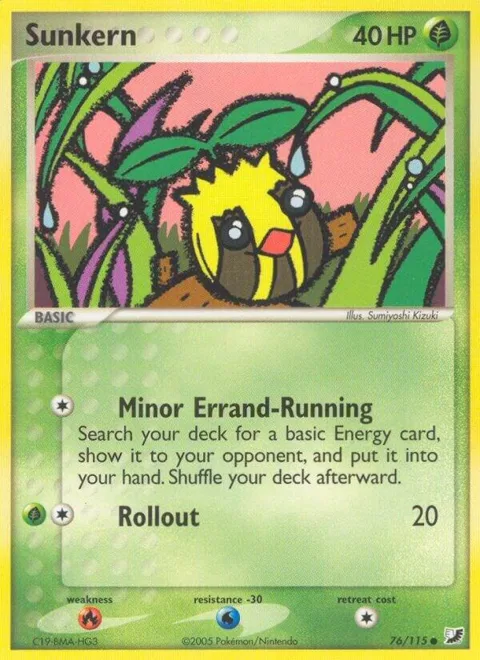 Sunkern #76/115 Pokémon card from EX Unseen Forces
