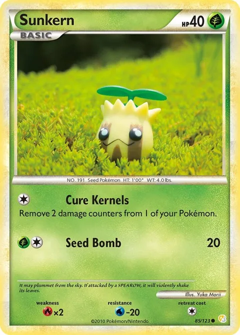 Sunkern #85/123 Pokémon card from HeartGold SoulSilver