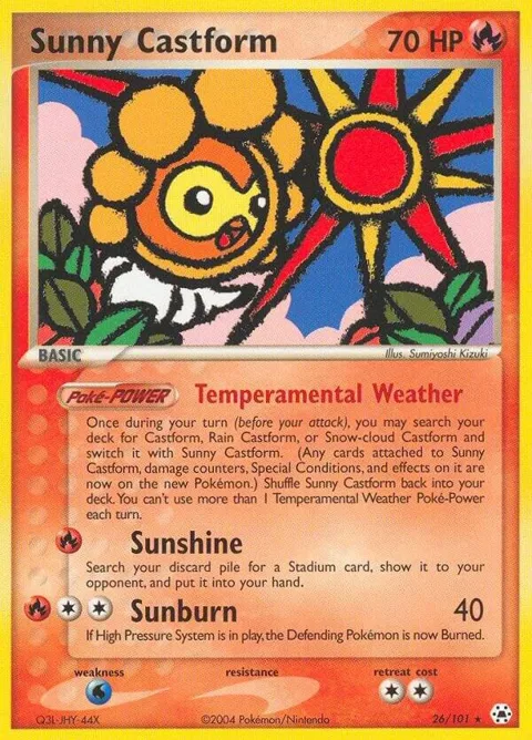 Sunny Castform #26/101 Pokémon card from EX Hidden Legends