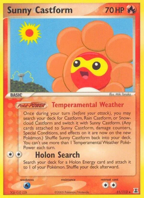 Sunny Castform #31/113 Reverse Holofoil Pokémon card from EX Delta Species