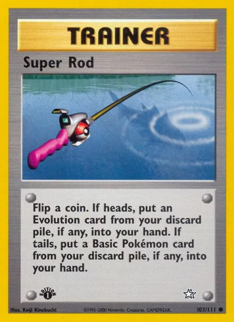 Super Rod #103/111 1st Edition Pokémon card from Neo Genesis