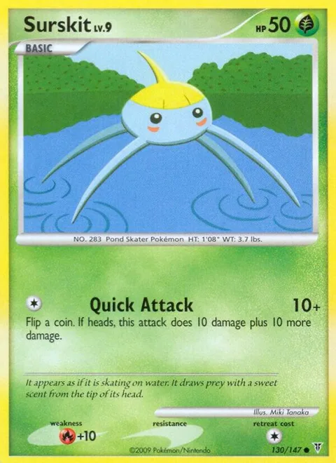 Surskit #130 Reverse Holofoil Pokémon card from Supreme Victors