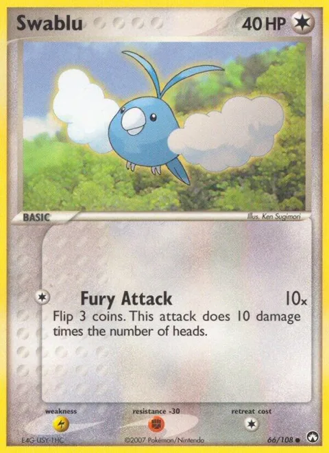 Swablu #66/108 Reverse Holofoil Pokémon card from EX Power Keepers