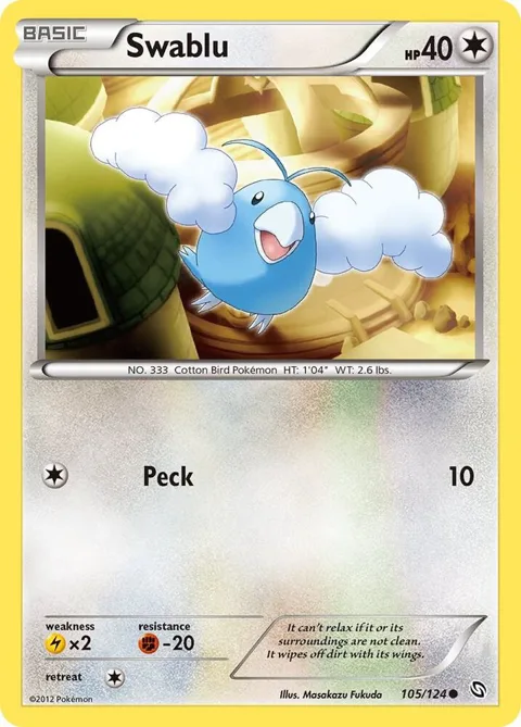 Swablu 105 #105/124 Pokémon card from Dragons Exalted
