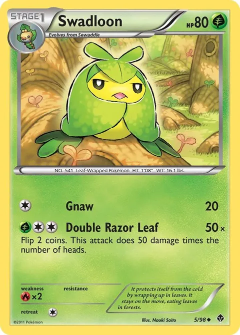 Swadloon 5 #5/98 Pokémon card from Emerging Powers