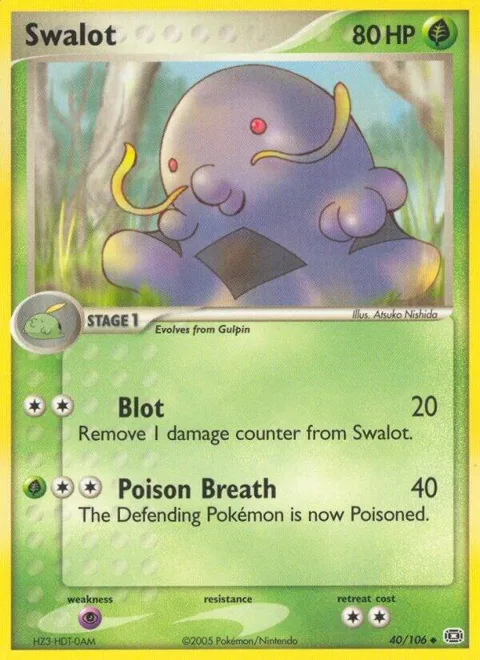 Swalot #40/106 Reverse Holofoil Pokémon card from EX Emerald