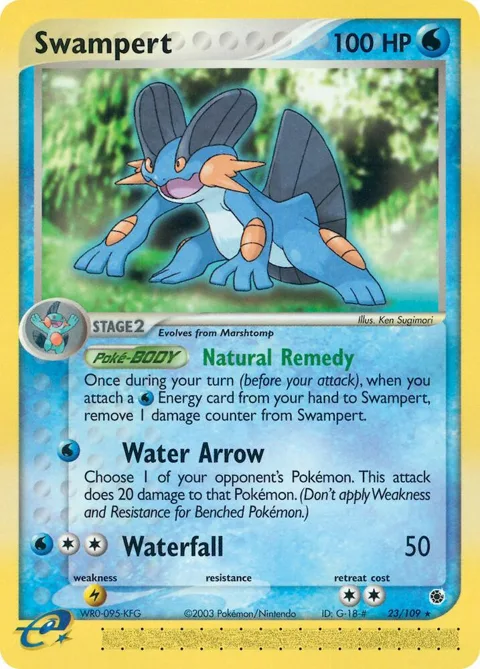 Swampert #23/109 Reverse Holofoil Pokémon card from EX Ruby and Sapphire