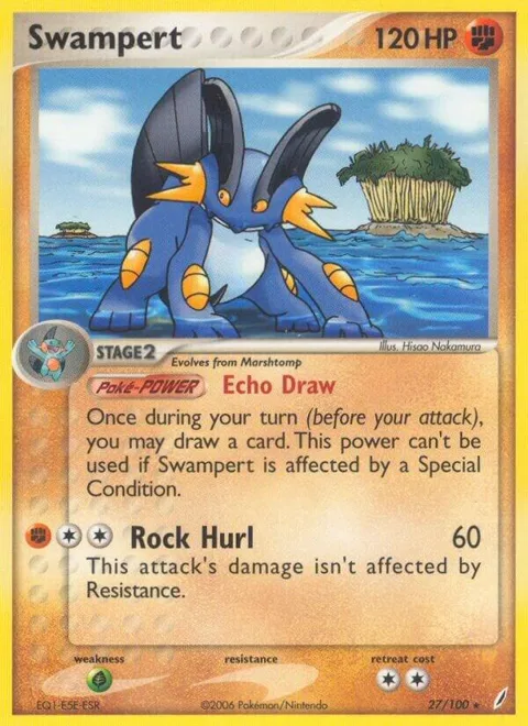 Swampert #27/100 Reverse Holofoil Pokémon card from EX Crystal Guardians