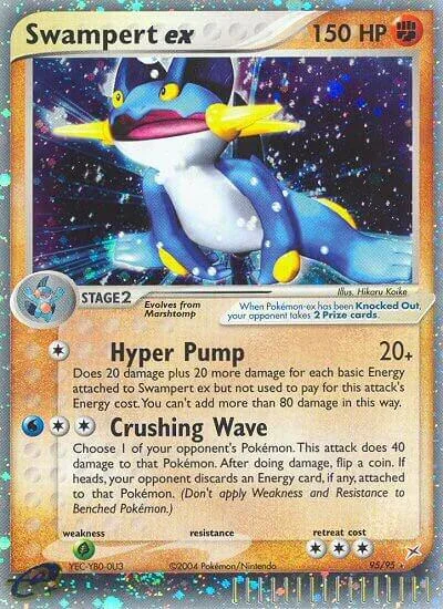 Swampert ex #95/95 Holofoil Pokémon card from EX Team Magma vs Team Aqua