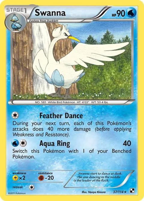 Swanna #37/114 Pokémon card from Black and White