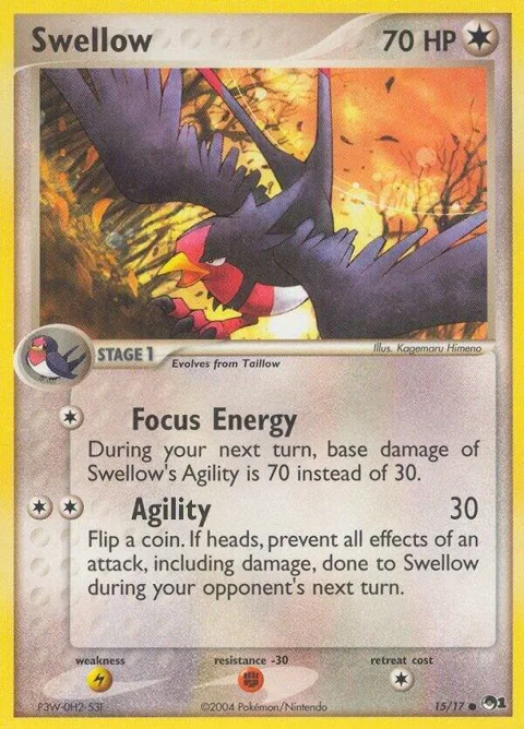 Swellow #015/017 Pokémon card from POP Series 1