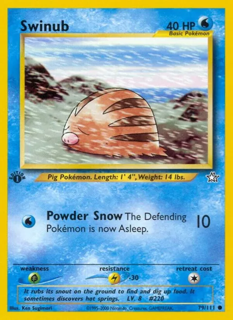 Swinub #079/111 Unlimited Pokémon card from Neo Genesis