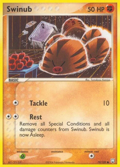 Swinub #79/109 Reverse Holofoil Pokémon card from EX Team Rocket Returns