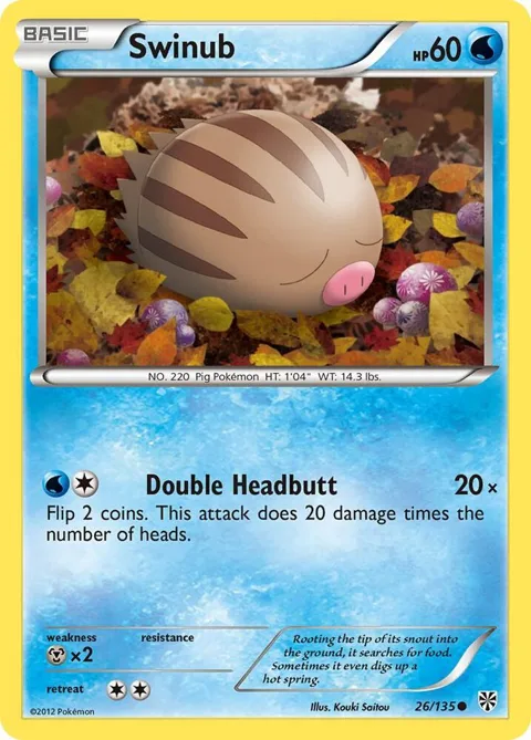 Swinub #26/135 Pokémon card from Plasma Storm