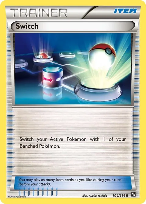Switch #104/114 Reverse Holofoil Pokémon card from Black and White