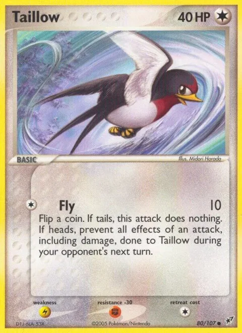 Taillow #80/107 Reverse Holofoil Pokémon card from EX Deoxys