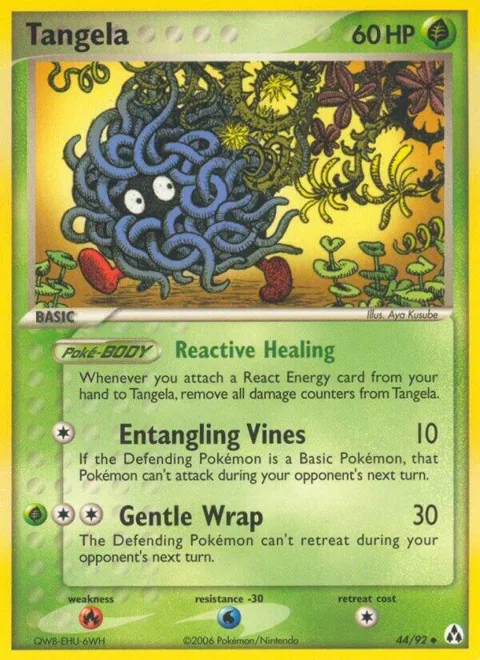 Tangela #44/92 Reverse Holofoil Pokémon card from EX Legend Maker