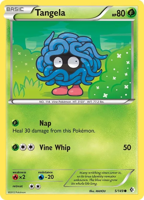 Tangela #5/149 Reverse Holofoil Pokémon card from Boundaries Crossed