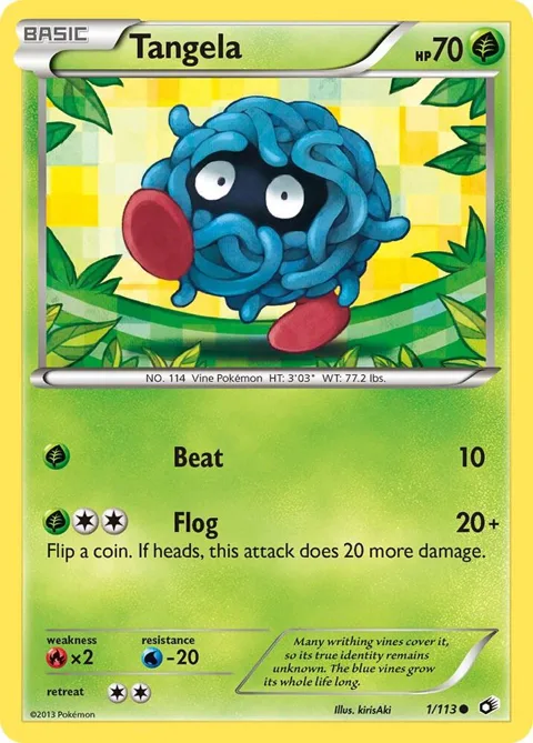 Tangela #1/113 Pokémon card from Legendary Treasures