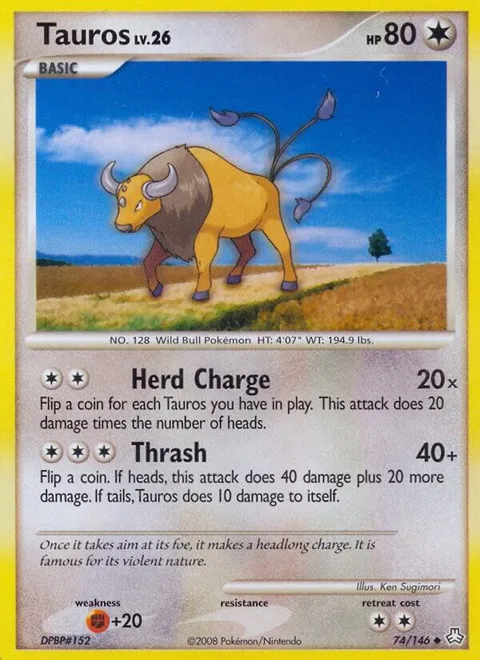 Tauros #74/146 Pokémon card from Legends Awakened