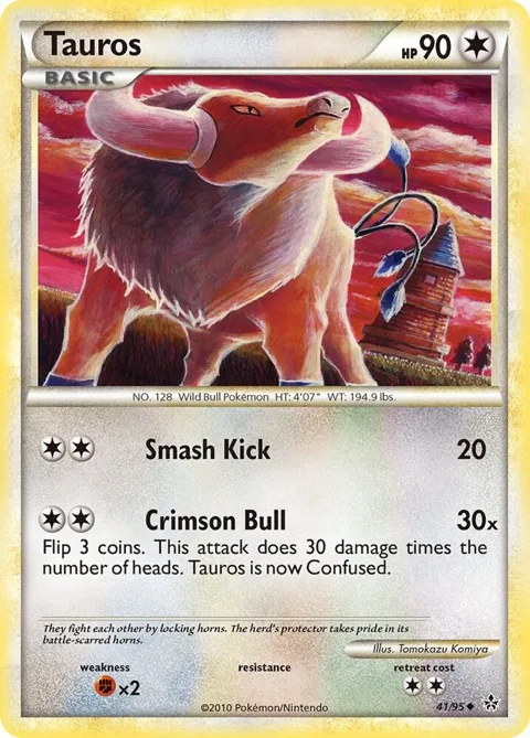 Tauros #41/95 Pokémon card from Unleashed