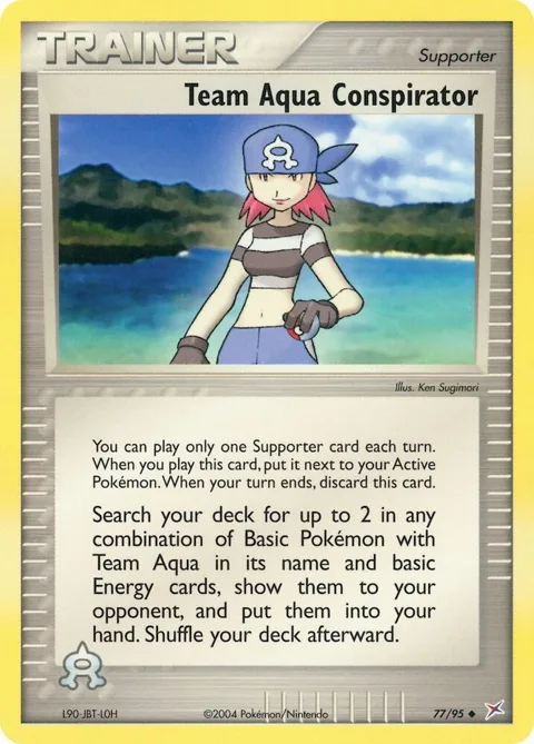 Team Aqua Conspirator #77/95 Pokémon card from EX Team Magma vs Team Aqua