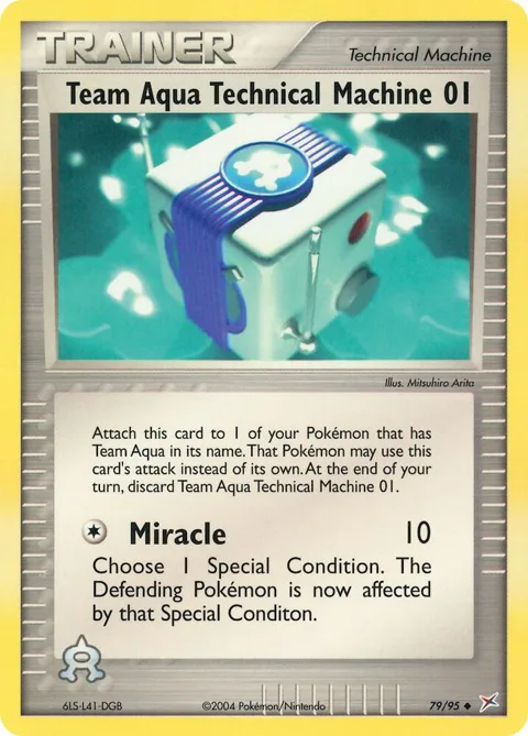 Team Aqua Technical Machine 01 #79/95 Reverse Holofoil Pokémon card from EX Team Magma vs Team Aqua