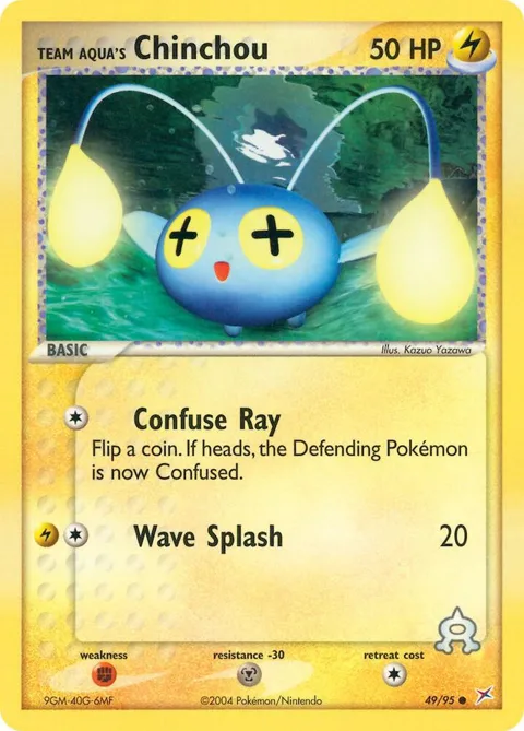 Team Aqua's Chinchou #49/95 Pokémon card from EX Team Magma vs Team Aqua