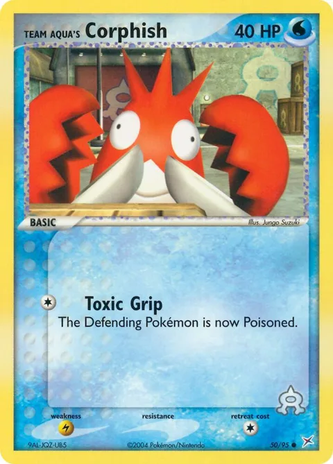 Team Aqua's Corphish #50/95 Pokémon card from EX Team Magma vs Team Aqua
