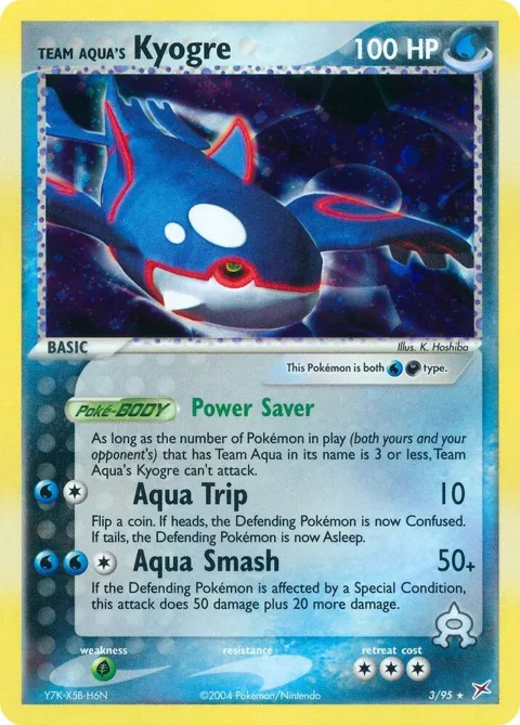 Team Aqua's Kyogre #3/95 Holofoil Pokémon card from EX Team Magma vs Team Aqua