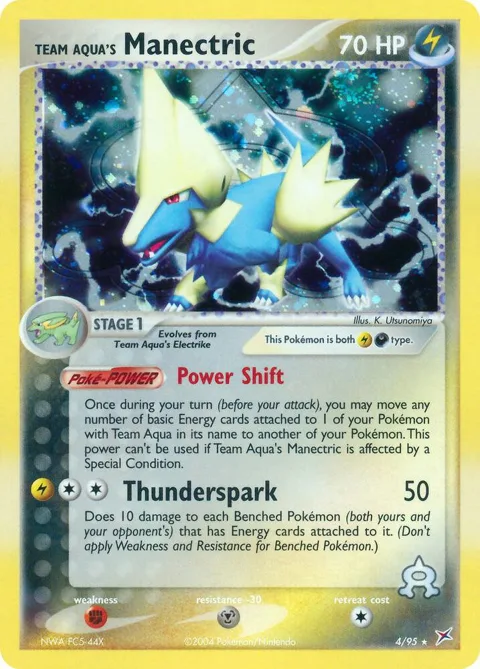 Team Aqua's Manectric #4/95 Reverse Holofoil Pokémon card from EX Team Magma vs Team Aqua