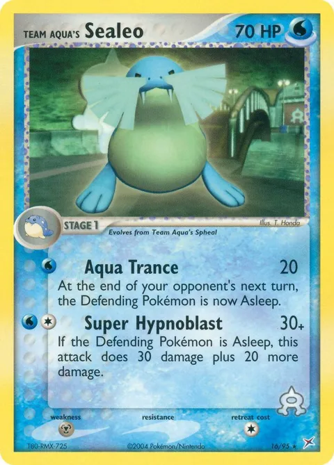 Team Aqua's Sealeo #16/95 Pokémon card from EX Team Magma vs Team Aqua