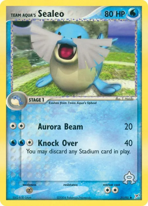 Team Aqua's Sealeo #31/95 Pokémon card from EX Team Magma vs Team Aqua