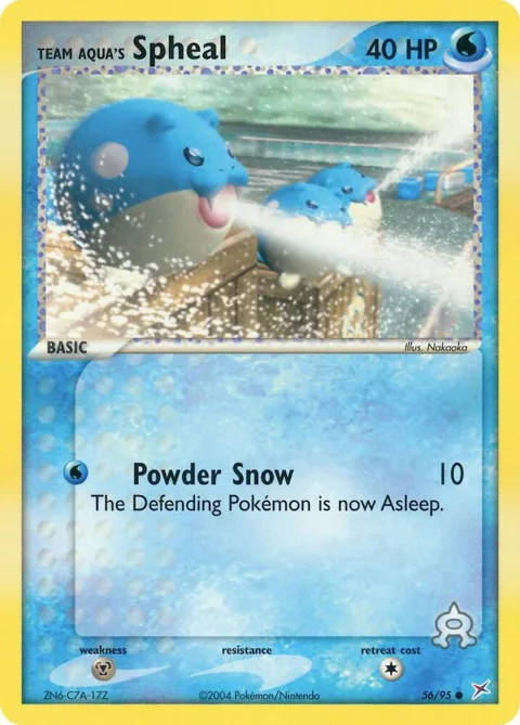 Team Aqua's Spheal #56/95 Reverse Holofoil Pokémon card from EX Team Magma vs Team Aqua